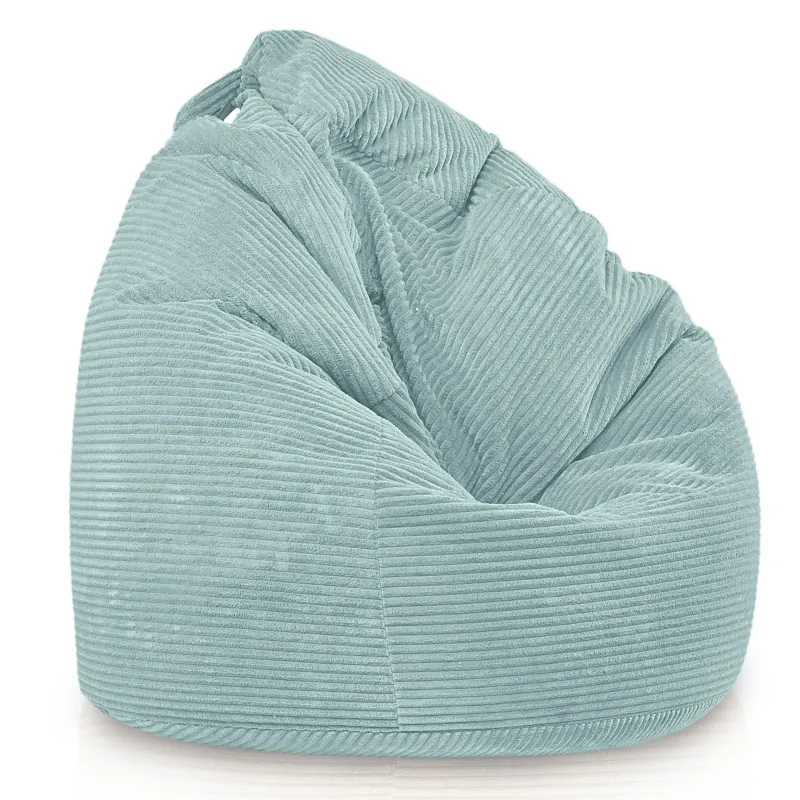 Grande pouf sacco in velluto a coste per teenager e adulti