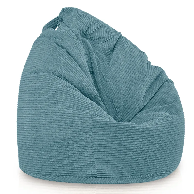 Grande pouf sacco in velluto a coste per teenager e adulti