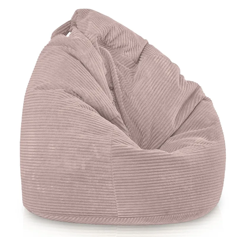 Grande pouf sacco in velluto a coste per teenager e adulti