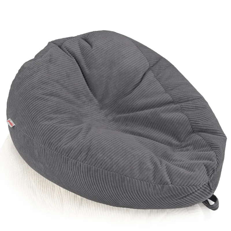 Grande pouf sacco in velluto a coste per teenager e adulti