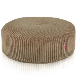 Pouf Poggiapiedi Rotondo - Velluto a Coste Soft