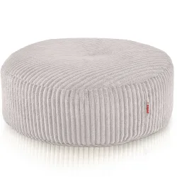 Pouf Poggiapiedi Rotondo - Velluto a Coste Soft
