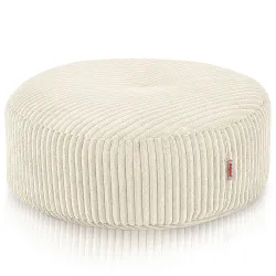 Pouf Poggiapiedi Rotondo - Velluto a Coste Soft