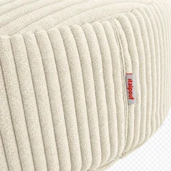 Pouf poggiapiedi rotondo e seduta extra in velluto a coste
