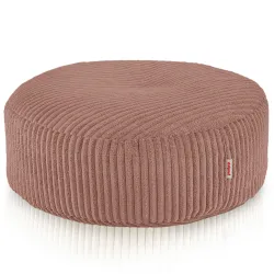 Pouf Poggiapiedi Rotondo - Velluto a Coste Soft