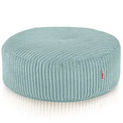 Pouf Poggiapiedi Rotondo - Velluto a Coste Soft