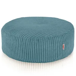 Pouf Poggiapiedi Rotondo - Velluto a Coste Soft