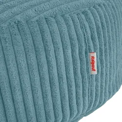 Pouf poggiapiedi rotondo e seduta extra in velluto a coste
