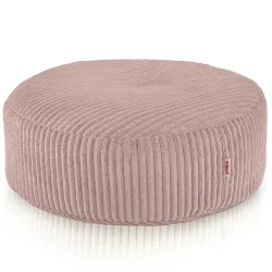 Pouf Poggiapiedi Rotondo - Velluto a Coste Soft