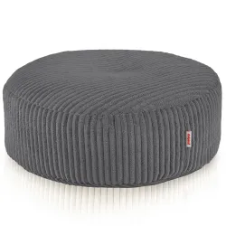 Pouf Poggiapiedi Rotondo - Velluto a Coste Soft