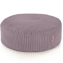 Pouf Poggiapiedi Rotondo - Velluto a Coste Soft