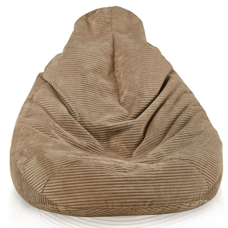 Pouf sacco con schienale per adulti in velluto XXL