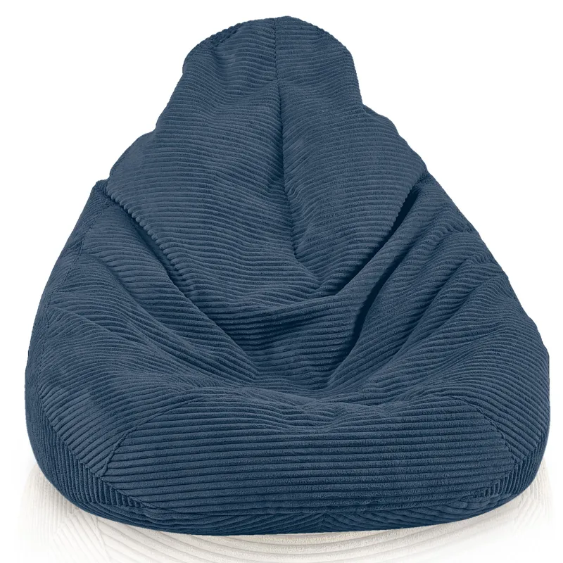 Pouf sacco con schienale per adulti in velluto XXL