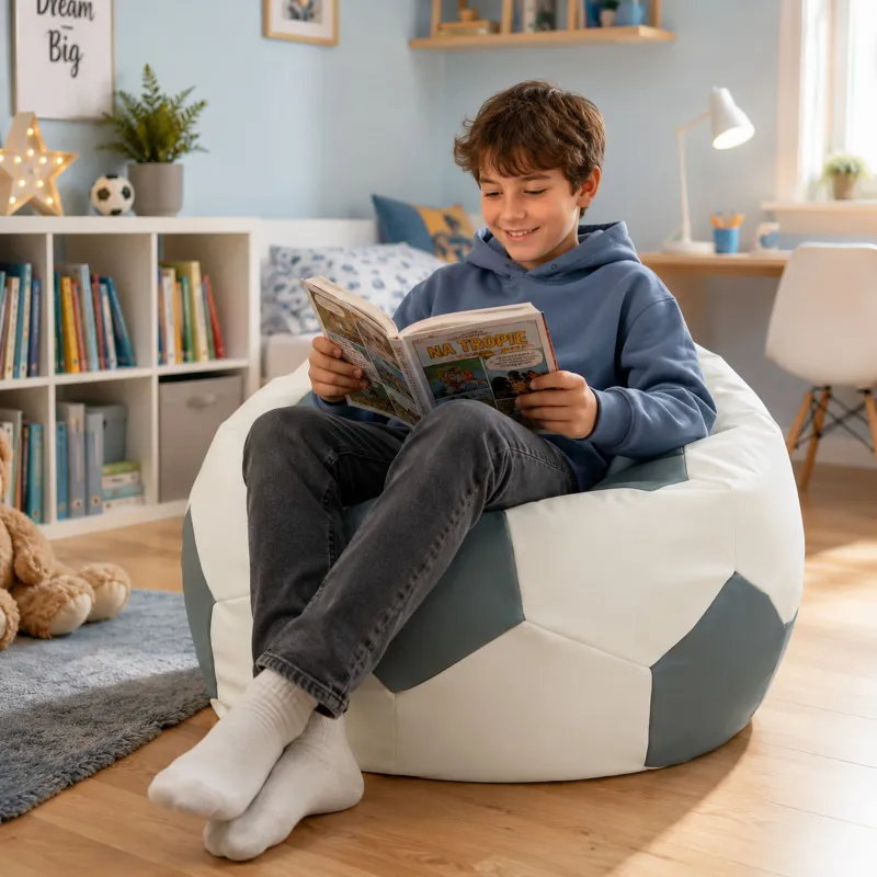 Poltrona Pouf Pallone XL per Bambini - Ecopelle