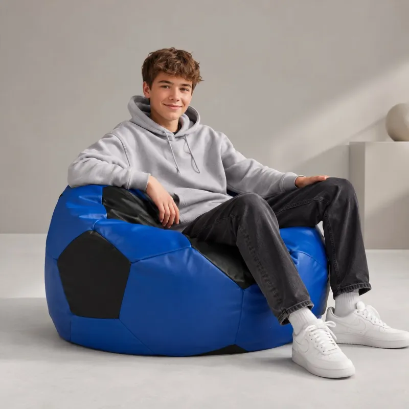 Poltrona Pouf Pallone XL per Bambini - Ecopelle