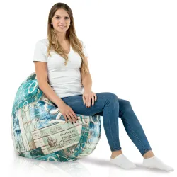 Cuscino Rotondo Monaco 90 cm Tessuto Stampato | Italpouf