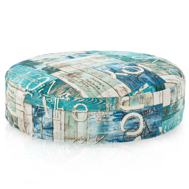 Cuscino Rotondo Monaco 90 cm Tessuto Stampato | Italpouf