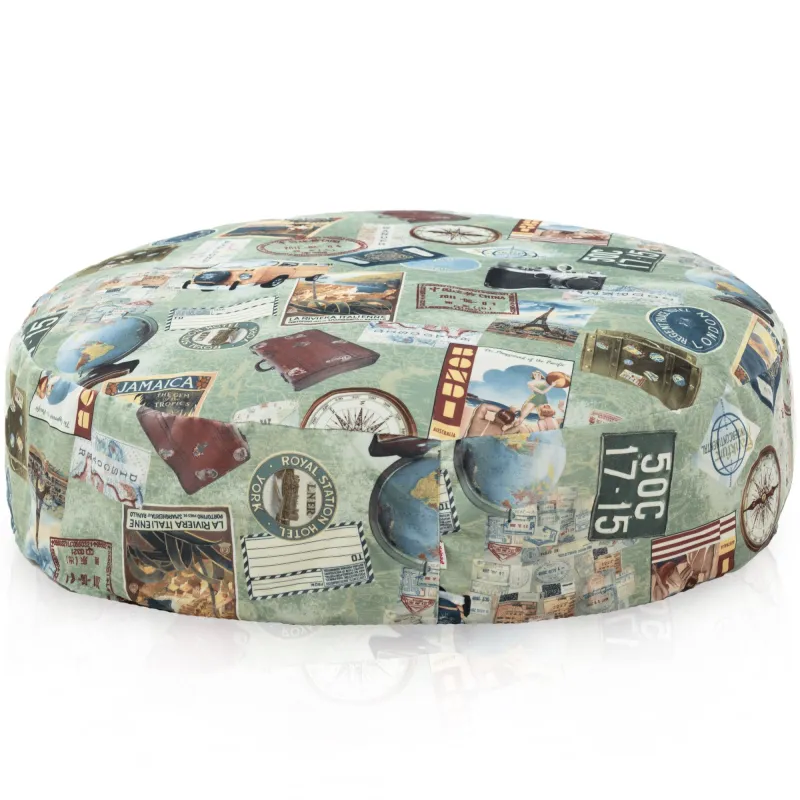 Cuscino Rotondo Monaco 90 cm Tessuto Stampato | Italpouf