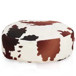 Pouf Poggiapiedi Rotondo - Tessuto Stampato Premium