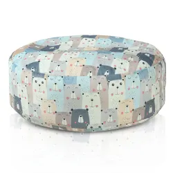 Pouf Poggiapiedi Rotondo - Tessuto Stampato Premium