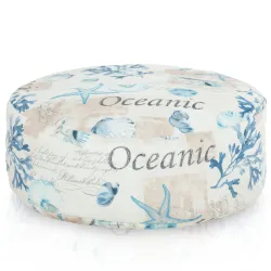 Pouf Poggiapiedi Rotondo - Tessuto Stampato Premium