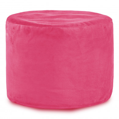 Rosa Pouf Tessuto Velluto Cilindro