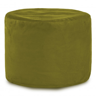 Verde Pouf Tessuto Velluto Cilindro