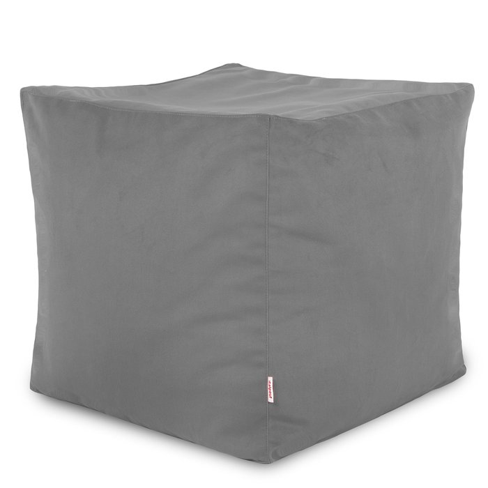 Grigio Medio Pouf Da Salotto Cubo Velluto