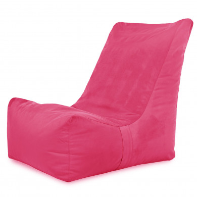 Rosa Poltrona Pouf Con Schienale Velluto