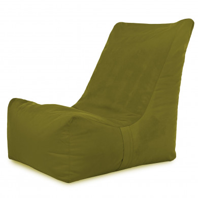 Verde Poltrona Pouf Con Schienale Velluto