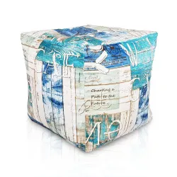 Pouf Cubo Quadrato - Tessuto Stampato Premium