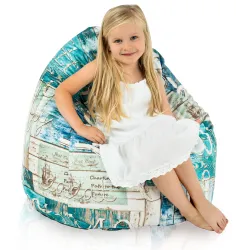 Poltrona Pouf Sacco L per bambini -Tessuto Stampato Premium – vista 100