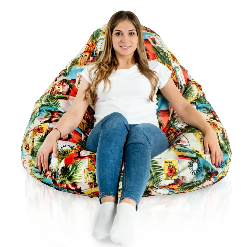 Poltrona Pouf Sacco a Pera XXL Drop - Tessuto Stampato Premium – vista 52