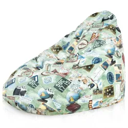 Poltrona Pouf Sacco a Pera XXL Drop - Tessuto Stampato Premium