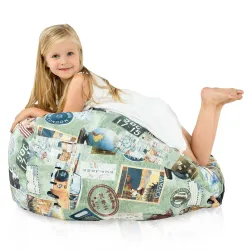 Poltrona Pouf Sacco L per bambini -Tessuto Stampato Premium – vista 86