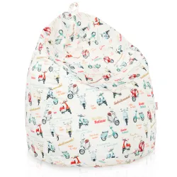 Poltrona Pouf Sacco - Tessuto Stampato Premium