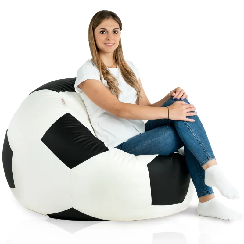 Nero Pouf Calcio Ecopelle Classico