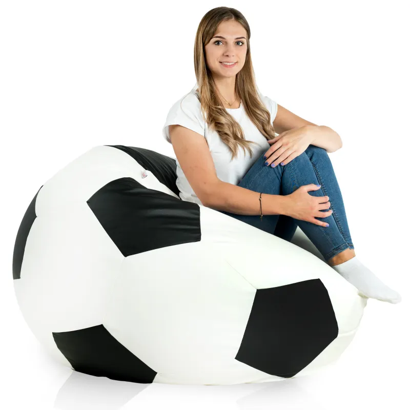Nero Pouf Calcio Ecopelle Classico
