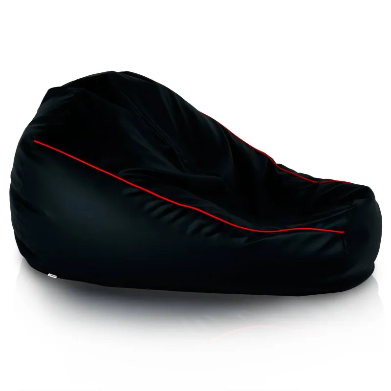 Pouf gaming nero alla moda con design elegante per interni moderni