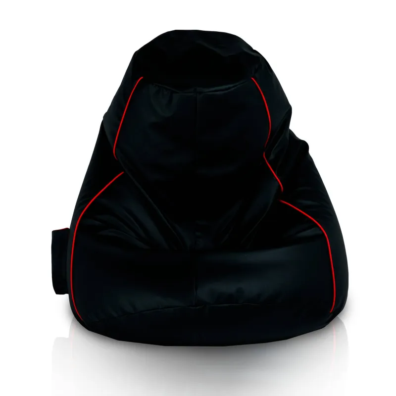 Poltrona sacco nera morbida e confortevole per un relax totale