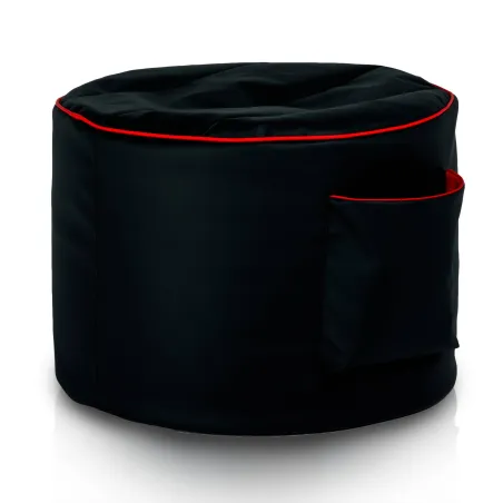 Pouf cilindrico gaming in ecopelle nera, comodo e moderno per il tuo spazio di gioco