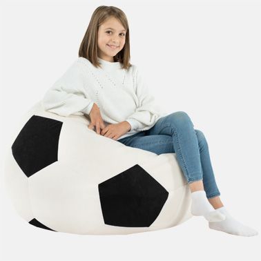 Puf Pallone per Tifosi Puff Pallone da Calcio! L : 40 x 60 /Ø cm, Milan Pouf Calcio Ecopelle Italpouf Pouf Pallone Calcio per Bambini