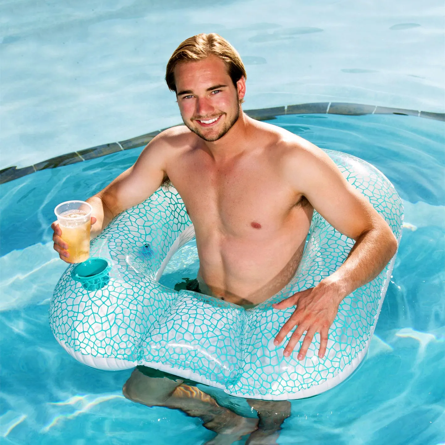 Bestway 43097 Poltrona Gonfiabile Blu per Piscina - 5