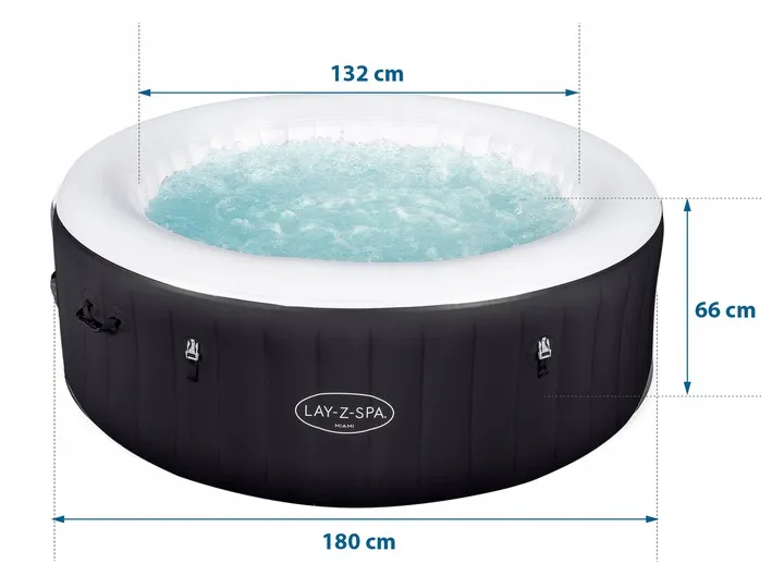Vasca Idromassaggio Gonfiabile Lay-Z Miami 4 Persone Bestway 60001 - 11