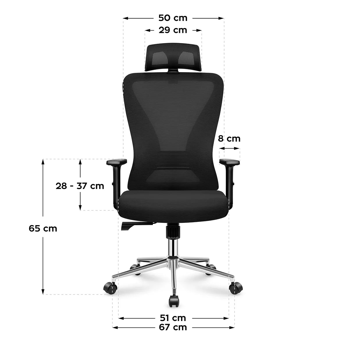 Dimensioni della sedia Mark Adler Manager 3.5 Black