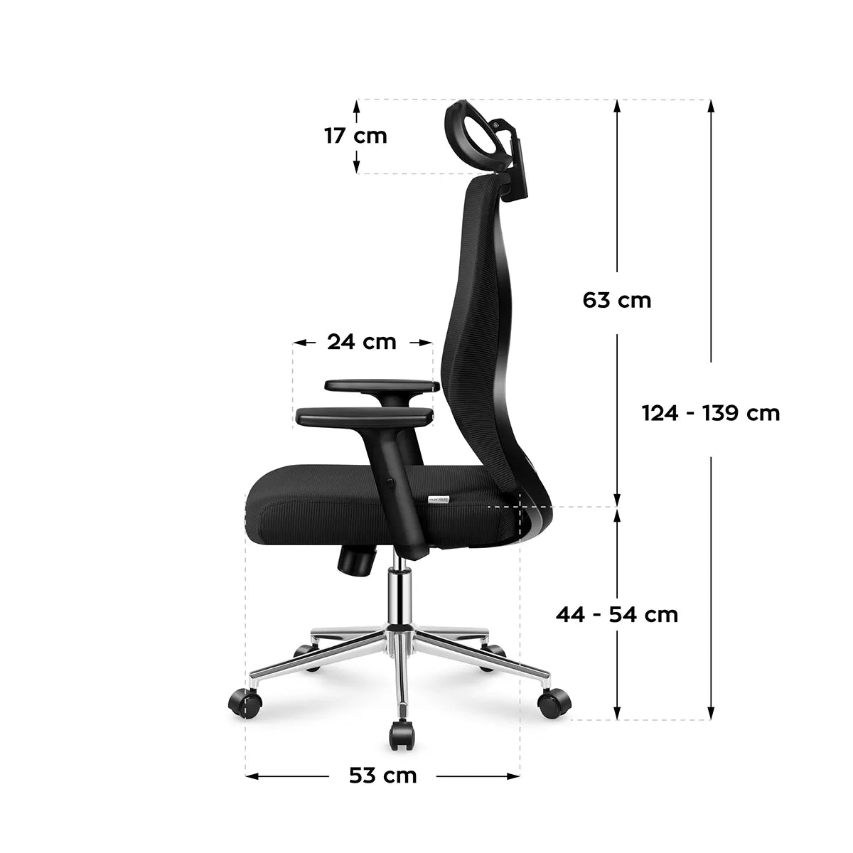 Dimensioni della sedia Mark Adler Manager 3.5 Black