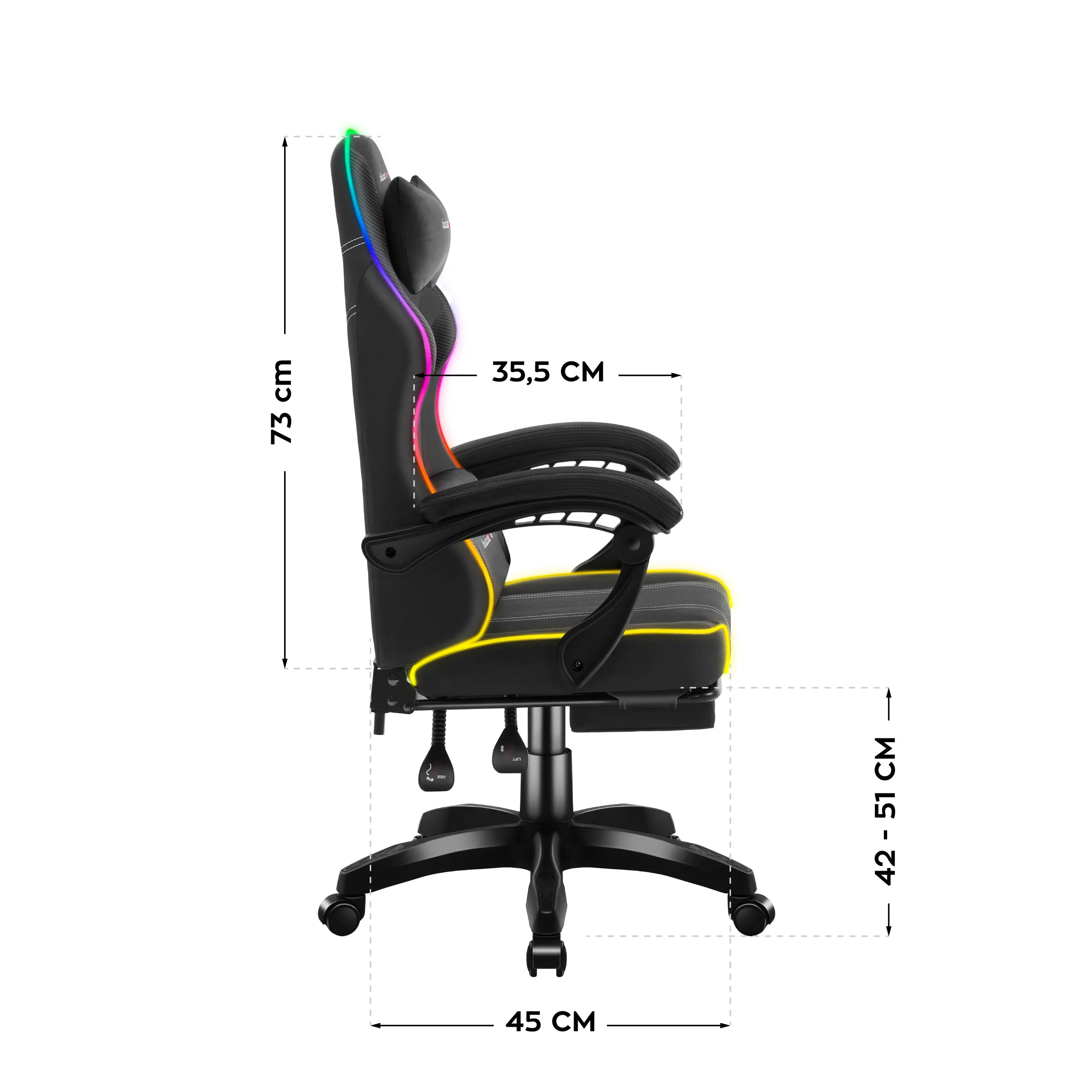 Dimensioni della sedia Huzaro Force 3.7 dimensioni 2