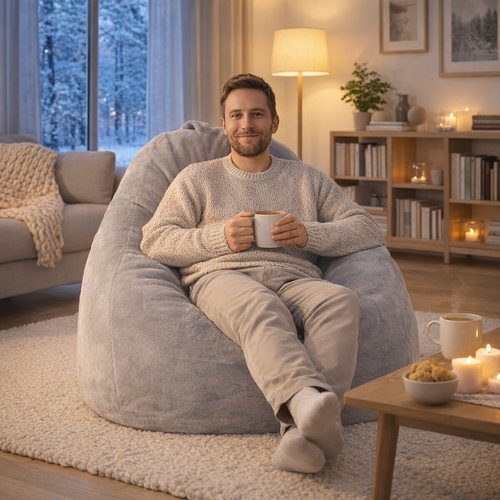 Pouf Yeti – pelliccia sintetica per le sere d'inverno